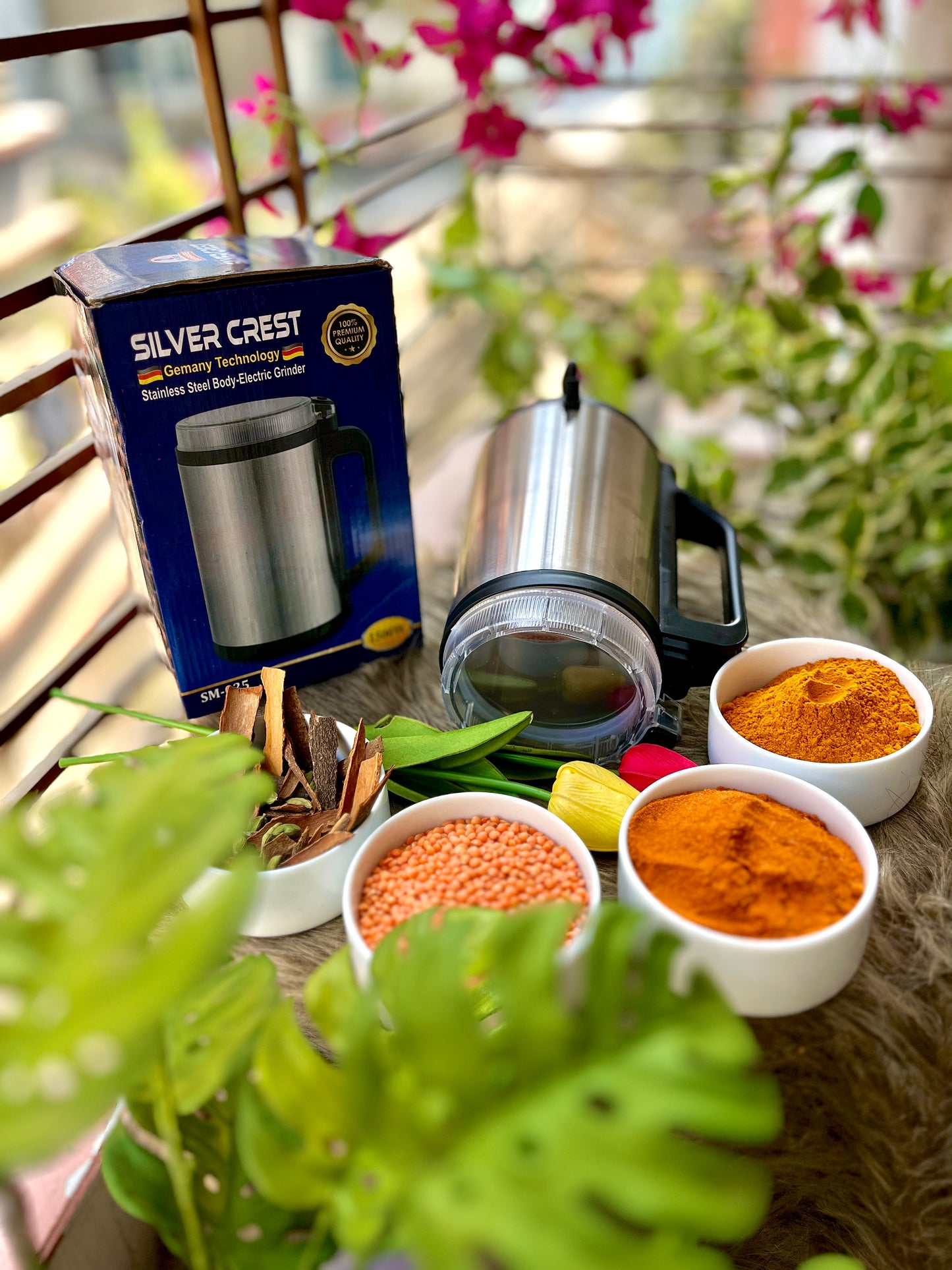 Silver Crest Stainless Steel Electric Mini Grinder – 1500W