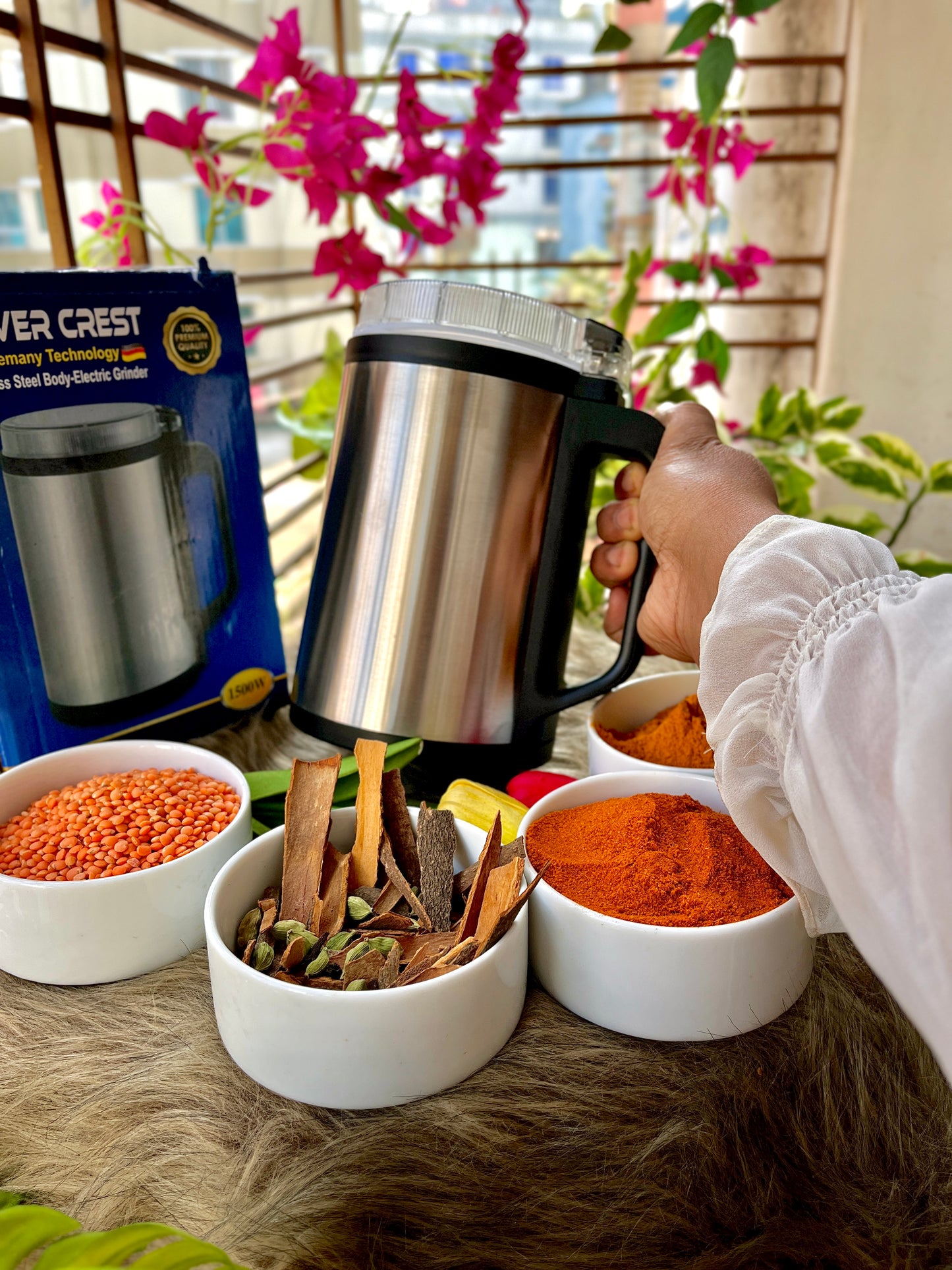 Silver Crest Stainless Steel Electric Mini Grinder – 1500W