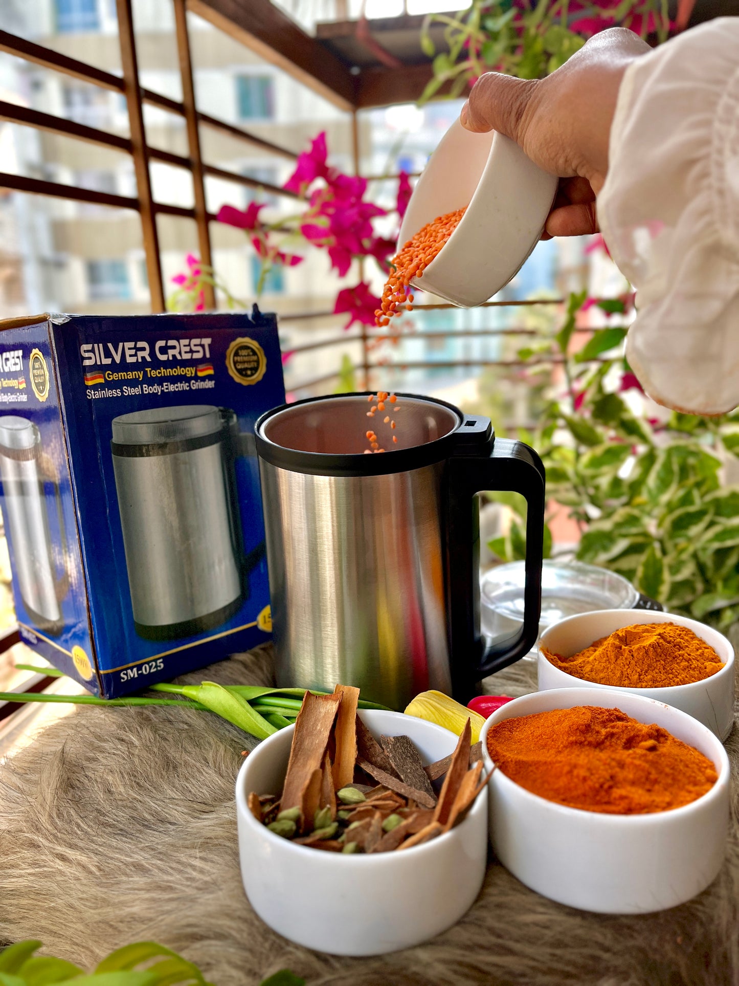 Silver Crest Stainless Steel Electric Mini Grinder – 1500W