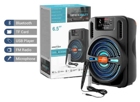 GTS 1285 Bluetooth Rechargeable Microphone System Speaker – ওয়্যারলেস কারাওকে স্পিকার বাংলাদেশে